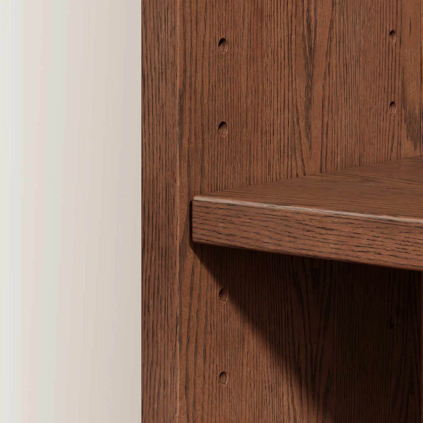 Walnut Console Table with Side Storage Shelves