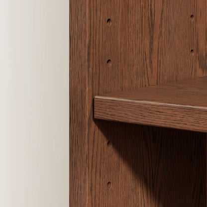 Walnut Console Table with Side Storage Shelves