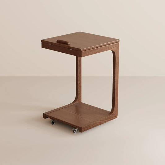 2-Tier C-Shaped Side Table – Perfect for Sofa, Bed, or Laptop - iKaslandi