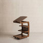 Solid Wood C-Shaped Table for Couch with 3-Tier Storage - iKaslandi