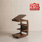 Solid Wood C-Shaped Table for Couch with 3-Tier Storage - iKaslandi