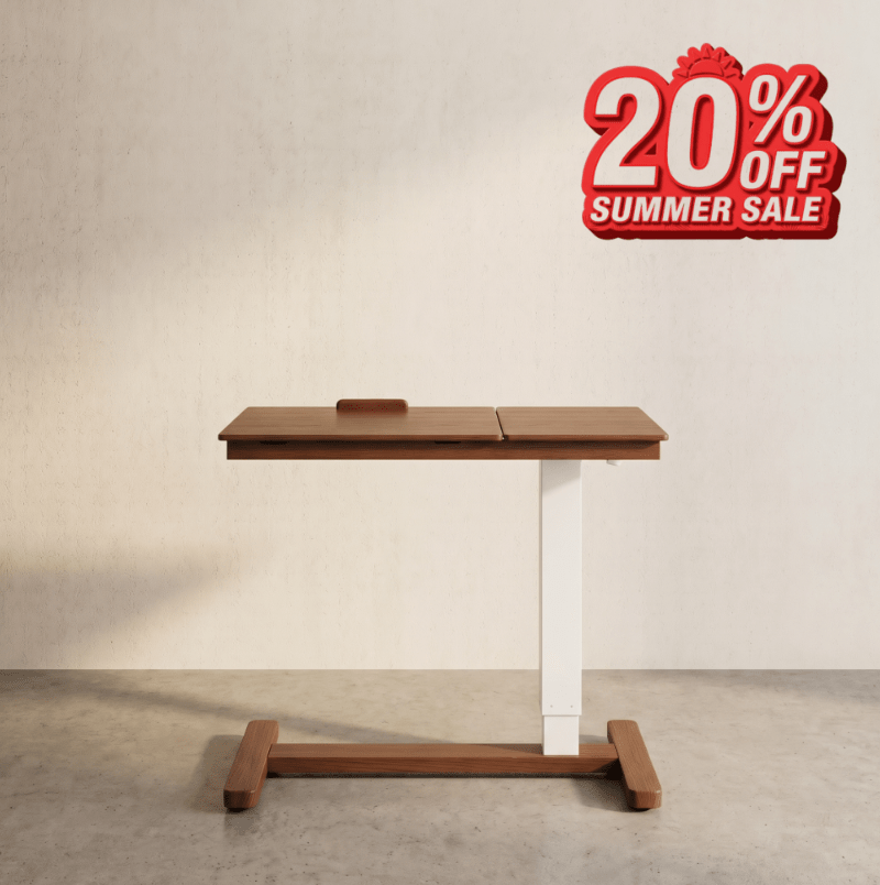Adjustable Solid Wood Overbed Table - iKaslandi