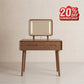 Solid Wood Vanity Desk with Detachable Lighted Mirror | Converts to Writing Desk - iKaslandi