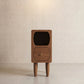 Solid Oak Wood Nightstand with Drawer | Compact Bedside Storage Cabinet for Small Spaces - iKaslandi
