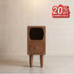 Solid Oak Wood Nightstand with Drawer | Compact Bedside Storage Cabinet for Small Spaces - iKaslandi