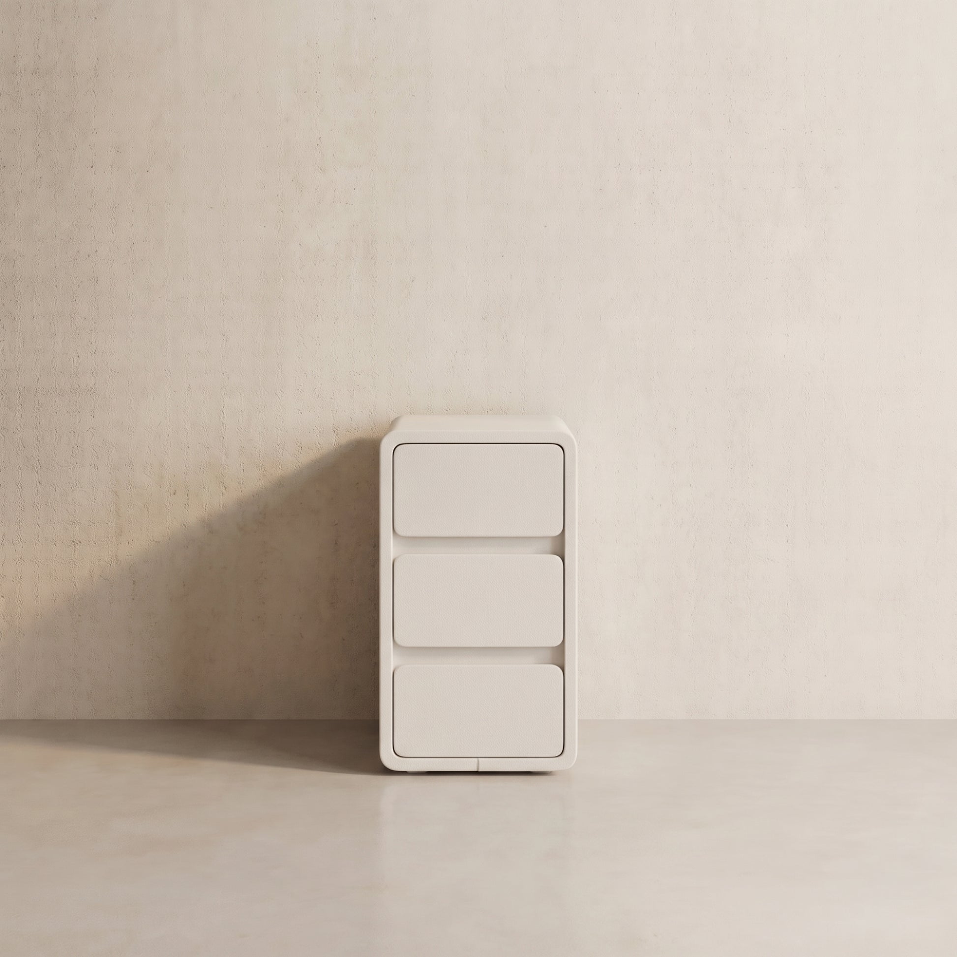 Modern Solid Wood Nightstand with 3 Hidden Handle Drawers - iKaslandi