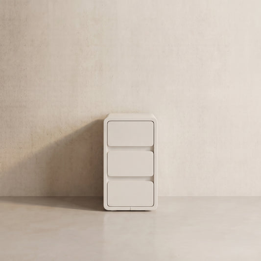 Modern Solid Wood Nightstand with 3 Hidden Handle Drawers - iKaslandi