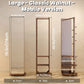 Full - Length Mirror with Storage, Clothing Rack & Wheels - iKaslandi