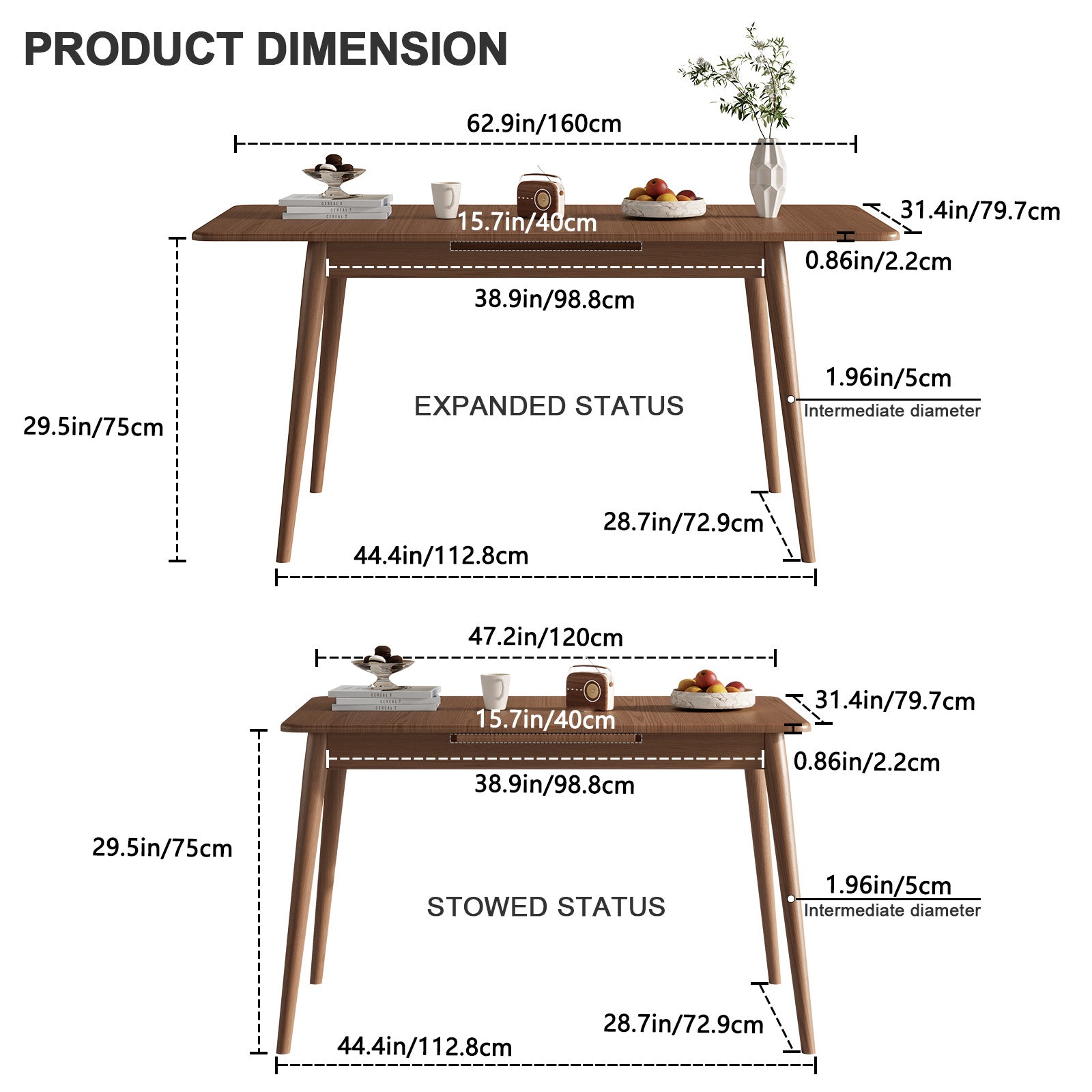 Extendable Dining Table for 4 - 8 - Kaslandi Furniture