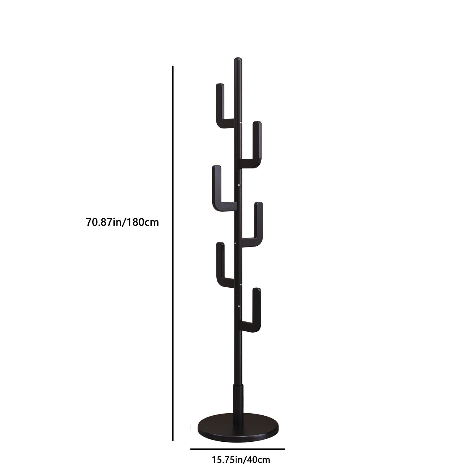 Solid Wood Cactus Coat Rack Stand – Modern Freestanding Coat Tree - Kaslandi Furniture