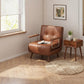 Convertible Folding Accent Chair | Solid Wood & Faux Leather Sleeper