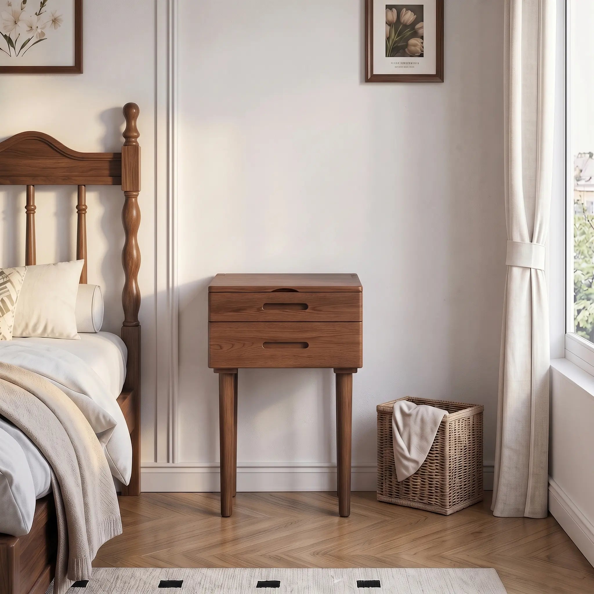 Small Solid Wood Vanity Desk with Flip-Top Lighted Mirror | 20