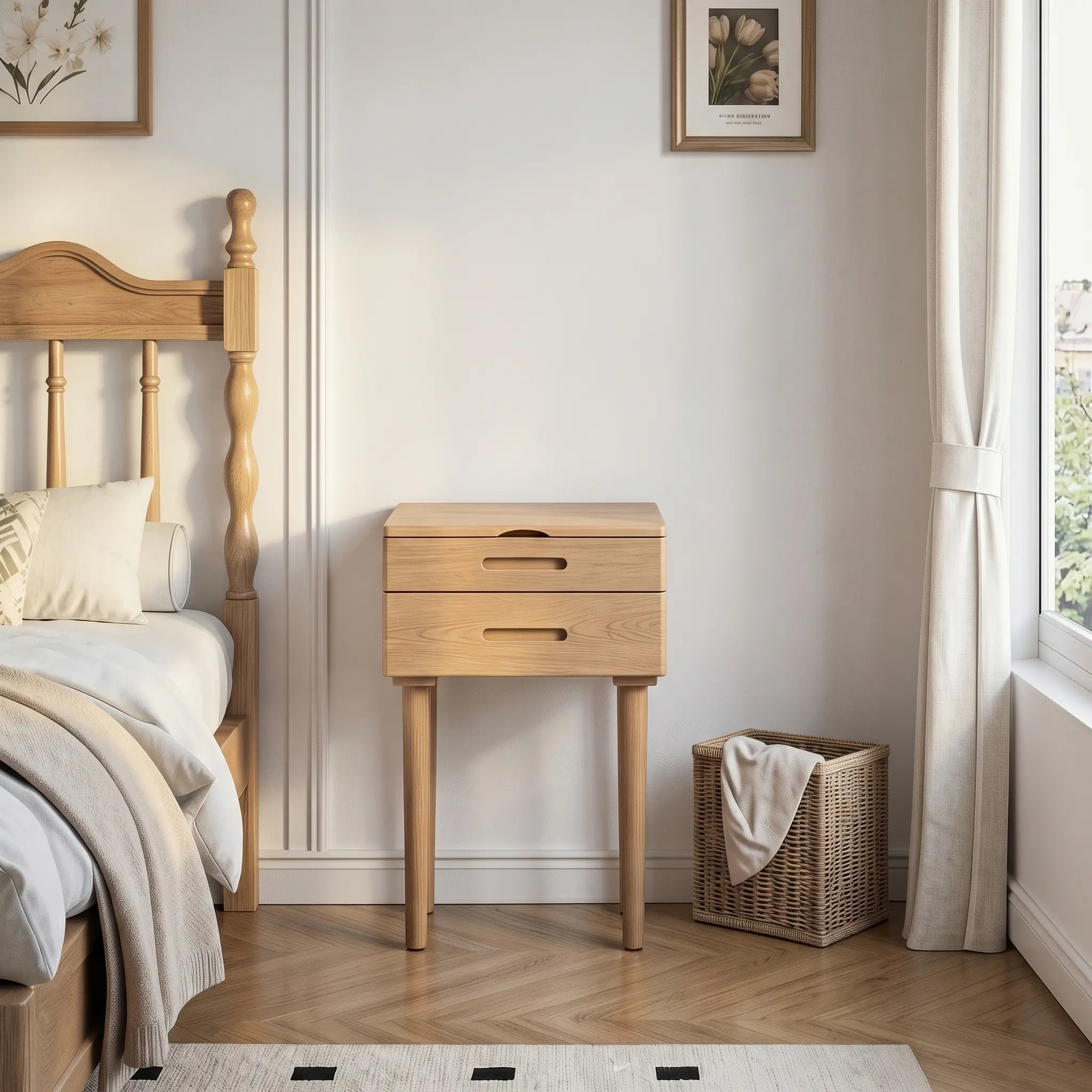 Small Solid Wood Vanity Desk with Flip-Top Lighted Mirror | 20