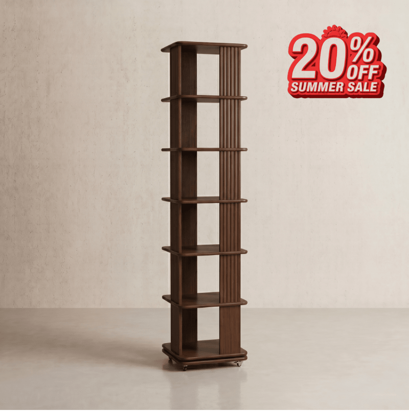 Movable & 360° Rotating Square Bookshelf Tower - iKaslandi