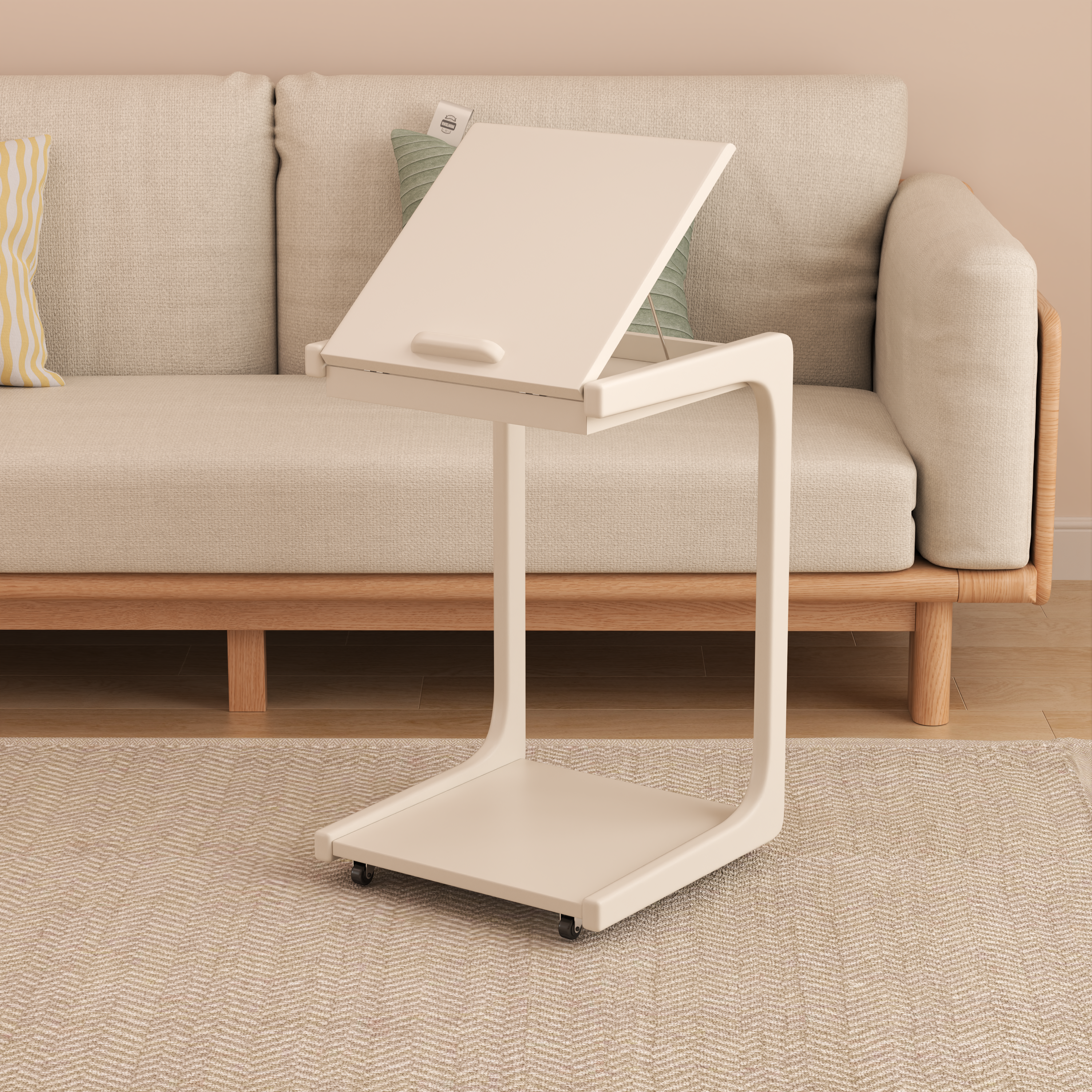 C-shaped couch table