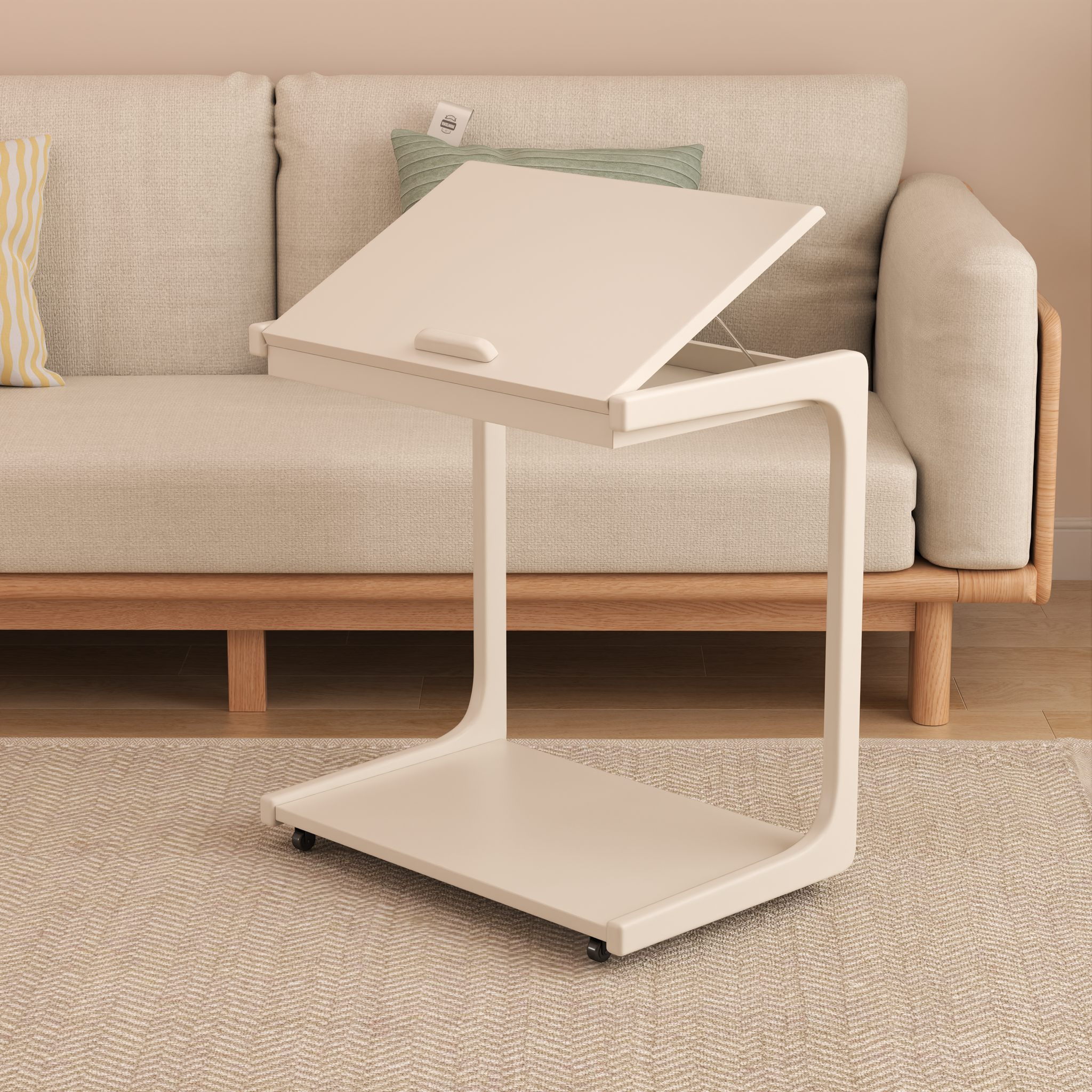 C-shaped couch table