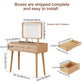 Solid Wood Vanity Desk with Detachable Lighted Mirror | Converts to Writing Desk - Kaslandi Furniture
