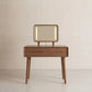 Solid Wood Vanity Desk with Detachable Lighted Mirror | Converts to Writing Desk - iKaslandi