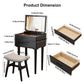 Vanity Desk with Mirror & Lights - Kaslandi Furniture