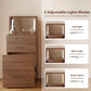 Solid Wood LED Vanity Desk with Chair, Space Saving Makeup Table - Kaslandi Furniture