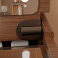 Solid Wood LED Vanity Desk with Chair, Space Saving Makeup Table - Kaslandi Furniture