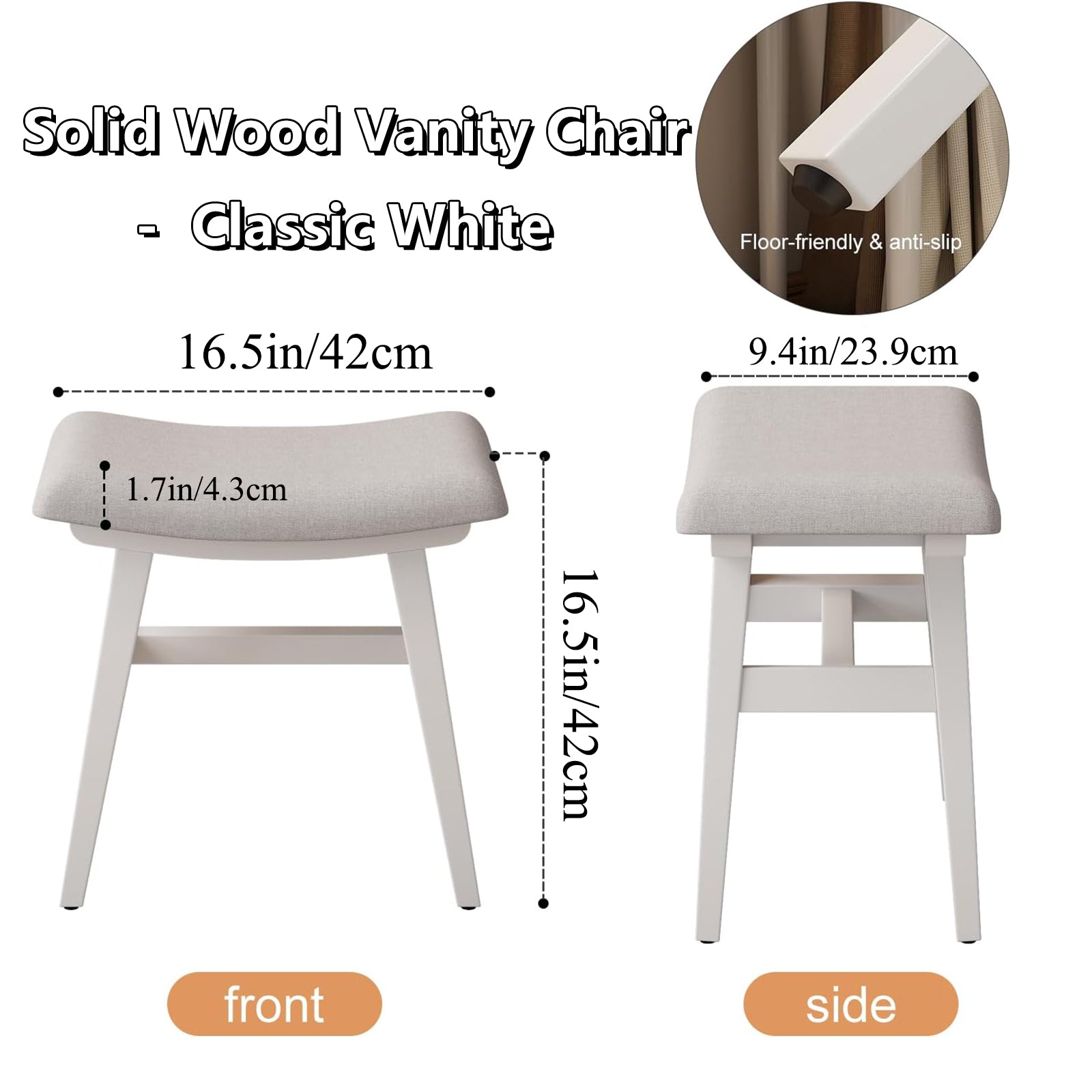 Vanity Stool with Soft Saddle Cushion