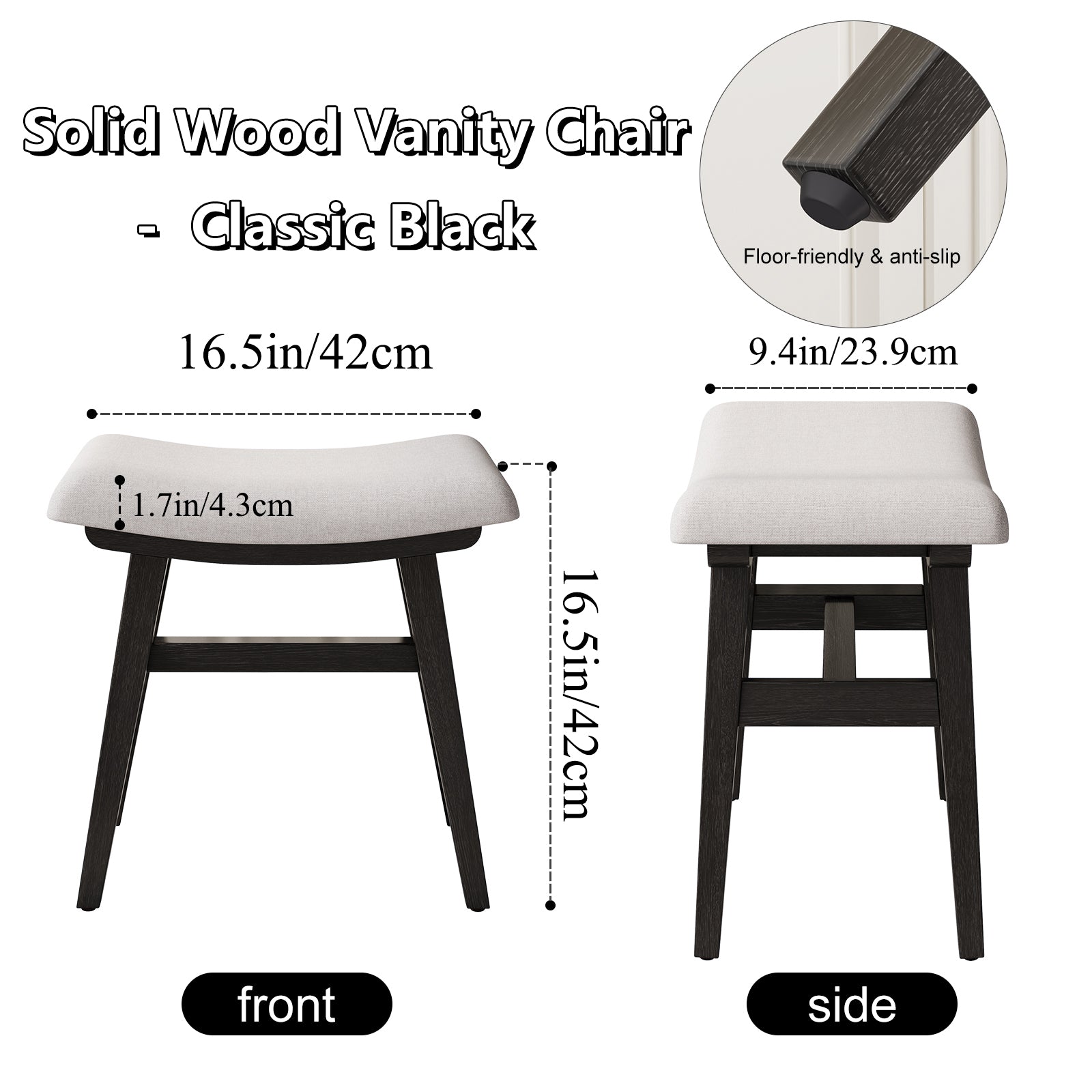 Vanity Stool with Soft Saddle Cushion