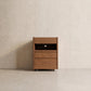 Solid Wood Nightstand with Wheels, Open Shelf & 3 Drawers - iKaslandi