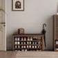 Wooden 3 - Tier Shoe Rack Bench with PU Leather Cushion - Kaslandi Furniture