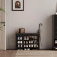 Wooden 3 - Tier Shoe Rack Bench with PU Leather Cushion - Kaslandi Furniture