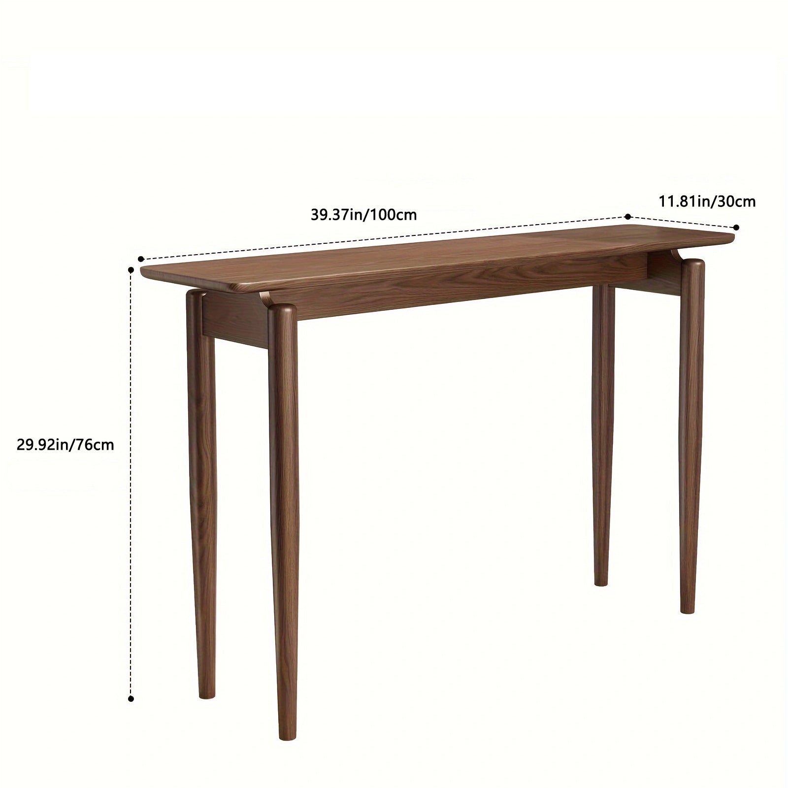 Solid Wood Narrow Console Table for Entryway & Living Room - Kaslandi Furniture
