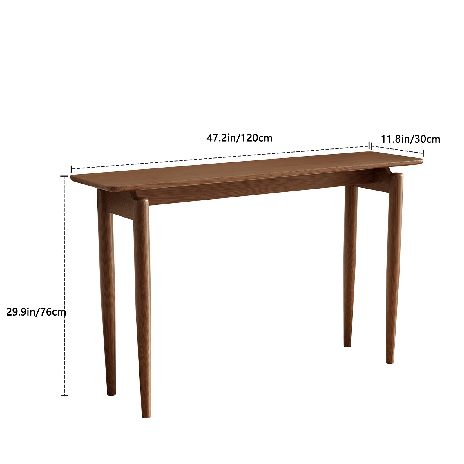 Solid Wood Narrow Console Table for Entryway & Living Room - Kaslandi Furniture