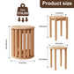 Solid Rubberwood Round Stool Set of 4 | Stackable Farmhouse Accent Stools - Kaslandi Furniture