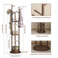 360° Rotating Solid Wood Coat Rack with Shelves - Kaslandi Furniture