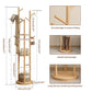 360° Rotating Solid Wood Coat Rack with Shelves - Kaslandi Furniture