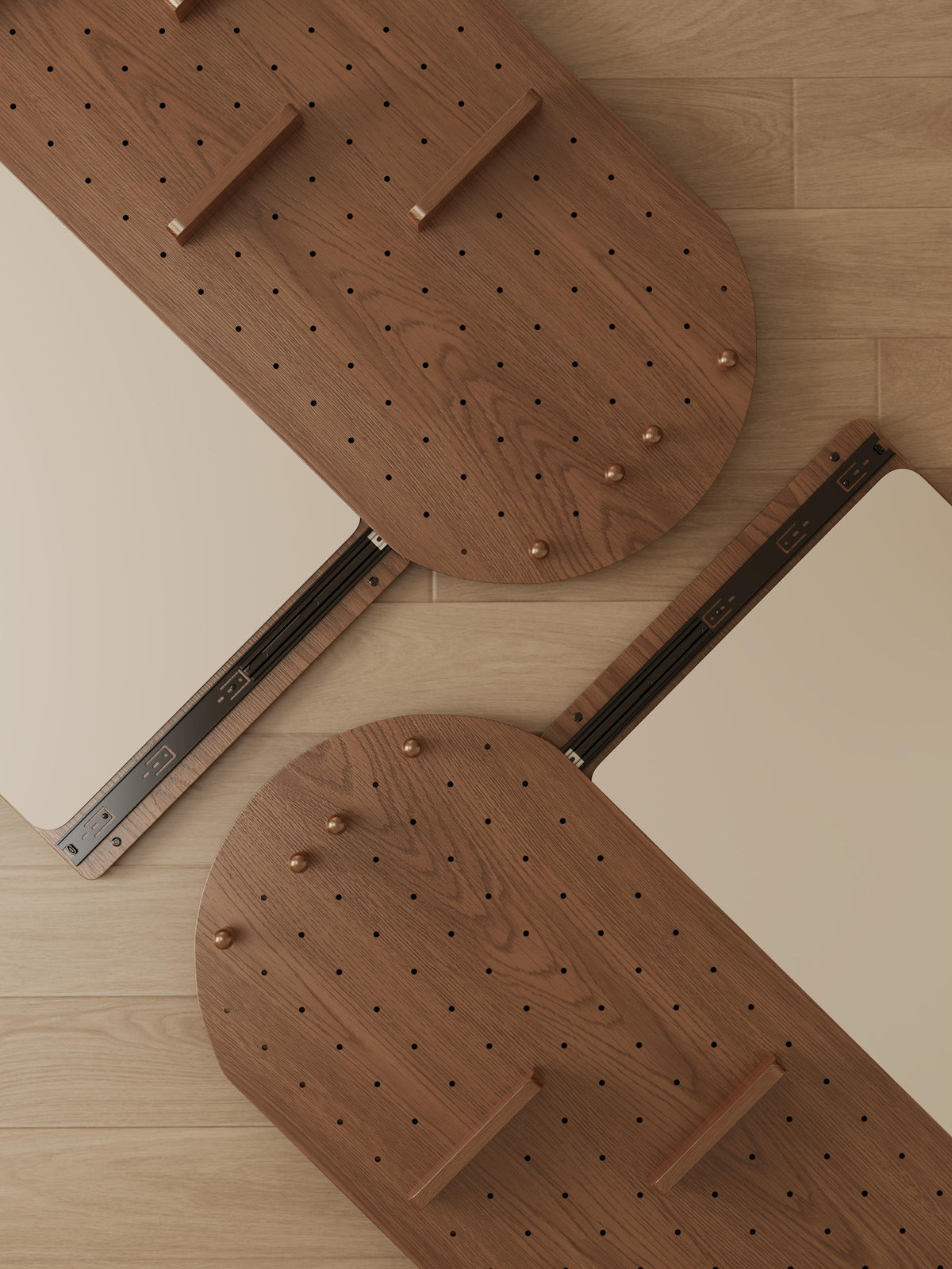 Wooden Full Length Wall Mirror with Pegboard Shelf and Hooks