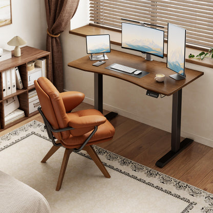 Solid Wood Electric Standing Desk with LED Display and 3 Memory Presets - iKaslandi