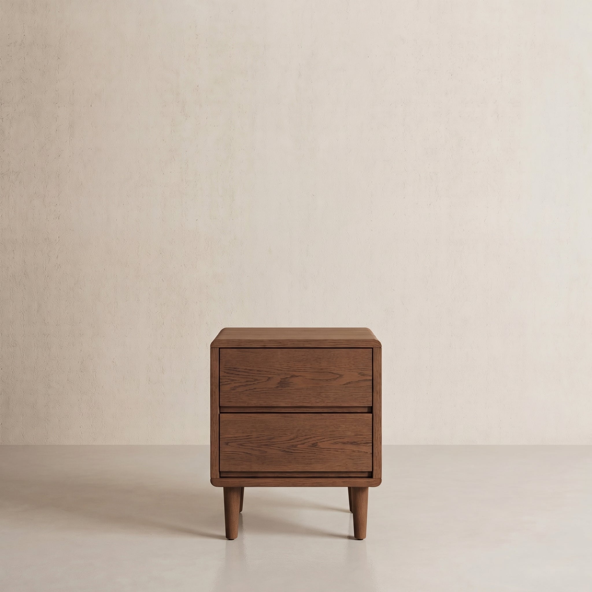 Modern Solid Wood Bedside Table with 2-3 Hidden Pull Drawers – Minimalist Nightstand