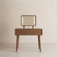 Solid Wood Vanity Desk with Detachable Lighted Mirror | Converts to Writing Desk - Kaslandi Furniture
