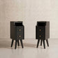 Modern Nightstand Set of 2 - Narrow Bedside Tables with Drawer - iKaslandi