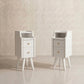 Modern Nightstand Set of 2 - Narrow Bedside Tables with Drawer - iKaslandi