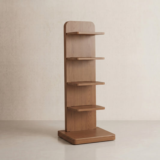 5-Tier Solid Wood Bookshelf – Narrow Space-Saving Storage