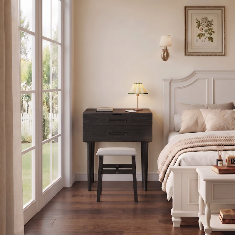 Small Solid Wood Vanity Desk with Flip-Top Lighted Mirror | 20