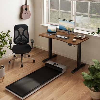 Solid Wood Electric Standing Desk with LED Display and 3 Memory Presets - iKaslandi