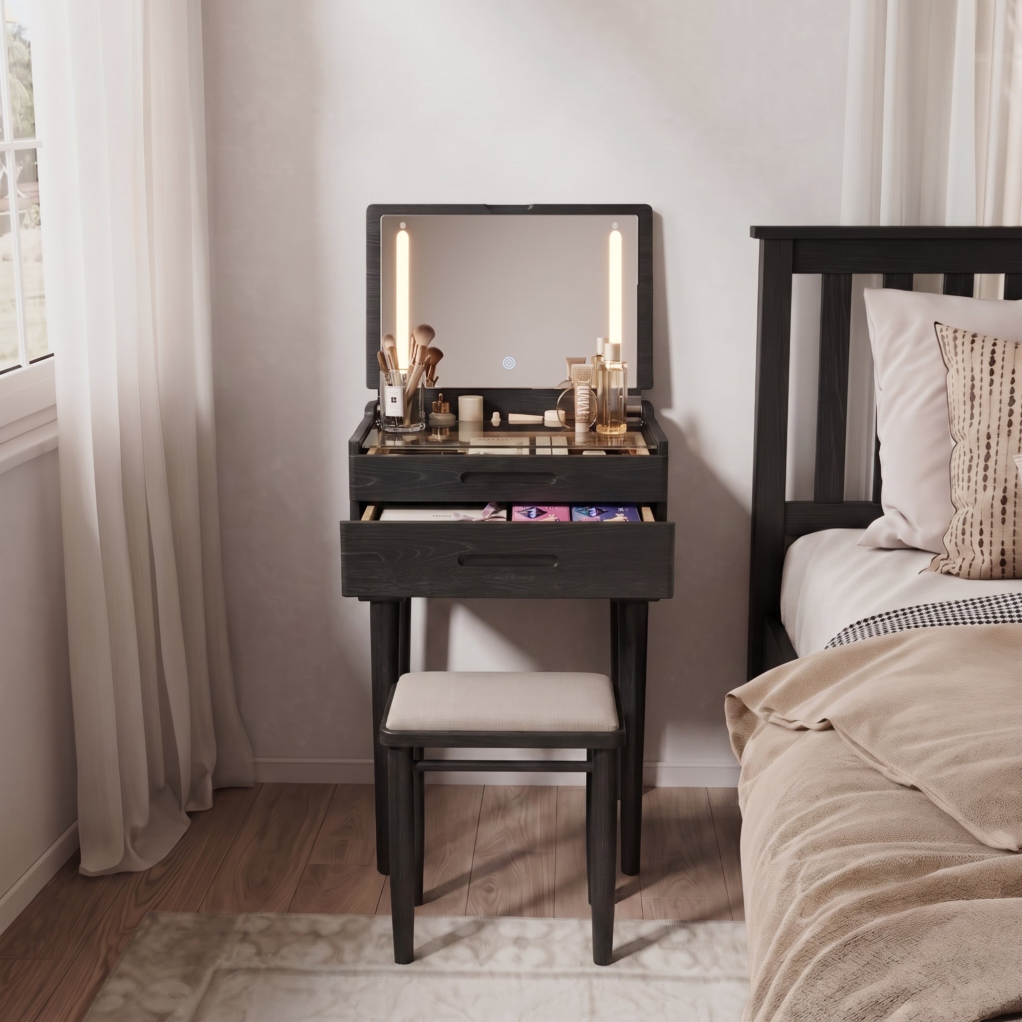 Vanity Desk with Mirror & Lights - iKaslandi
