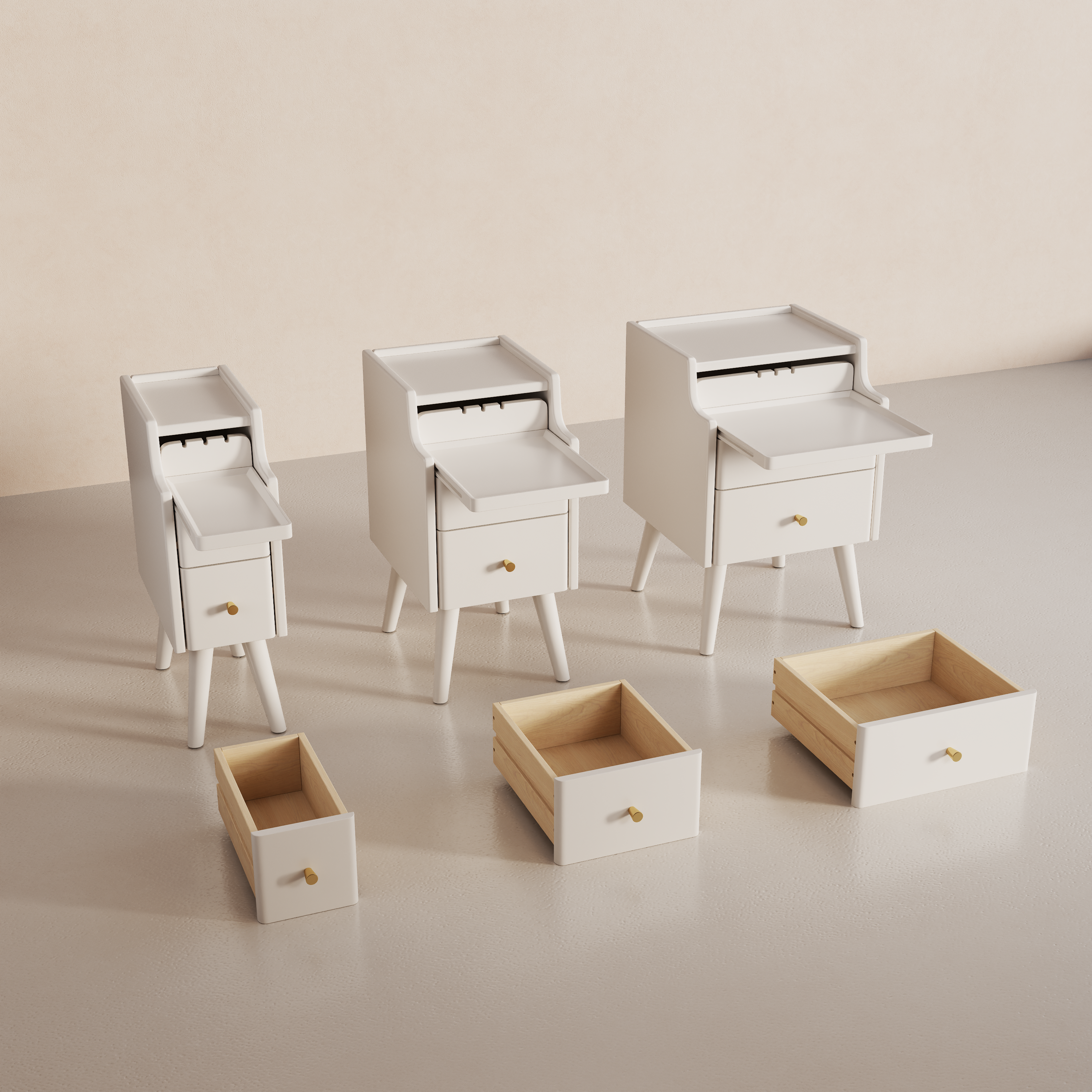 Solid wood classic minimalist nightstand