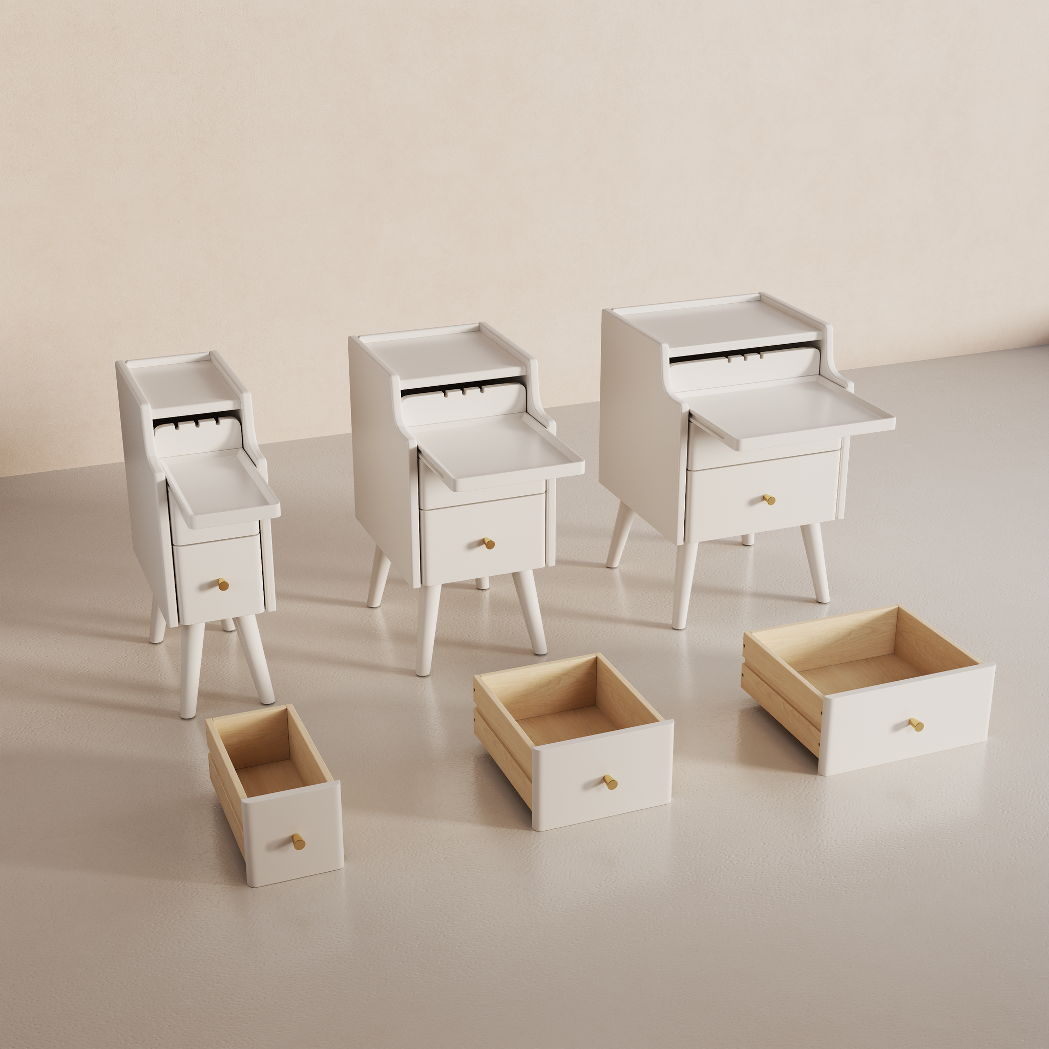 Solid wood classic minimalist nightstand