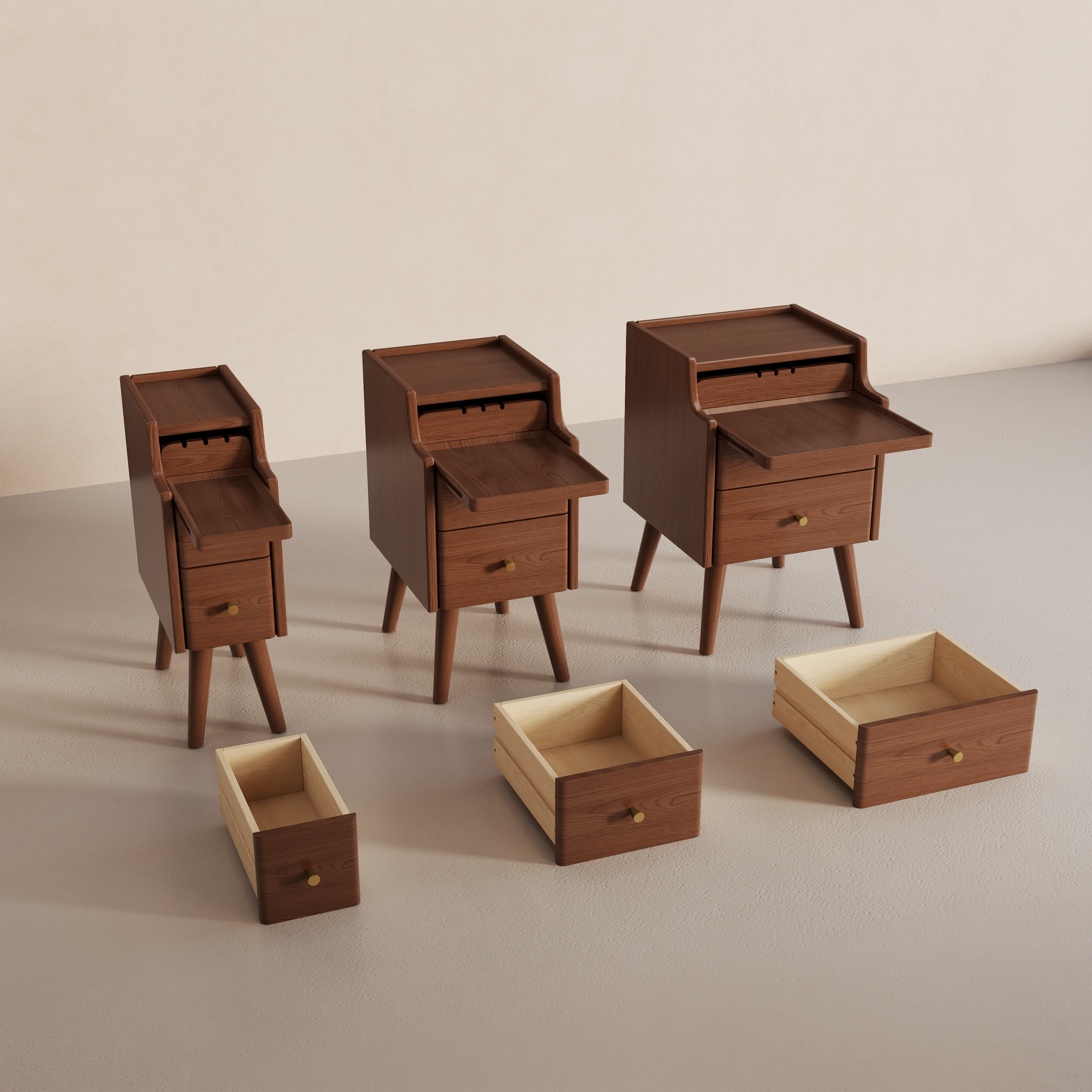 Solid wood classic minimalist nightstand