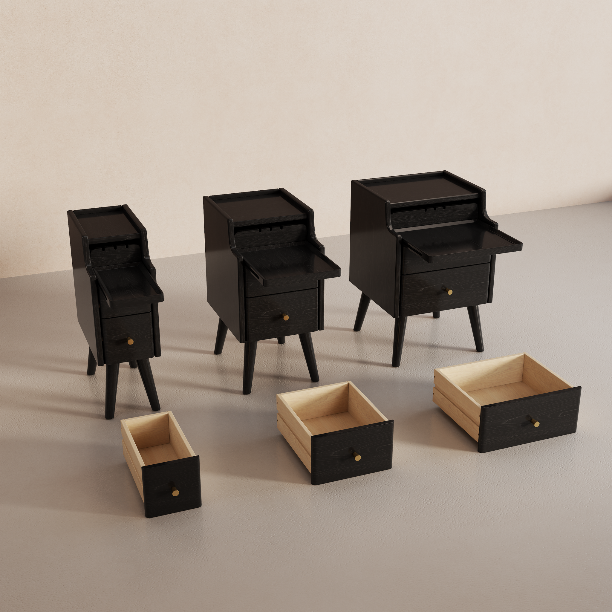 Solid wood classic minimalist nightstand