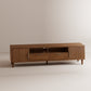 Fluted TV Stand with Storage Drawers and Cabinet — Fits 55"-65" TVs